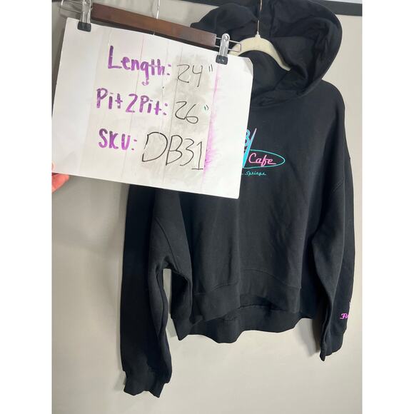 Disney Parks Cars Radiator Springs Flos Cafe Women Hoodie Oversized XL Comfort - Picture 3 of 11